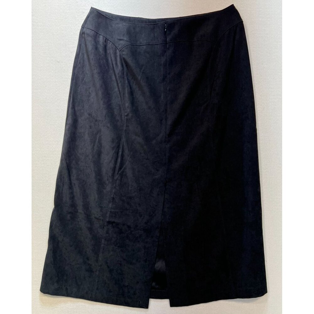 Norton McNaughton Womens Midi Skirt Size 18W Black Velvet Casual Retro - Picture 7 of 10